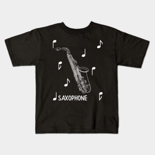 Musical Notes Saxophone Kids T-Shirt